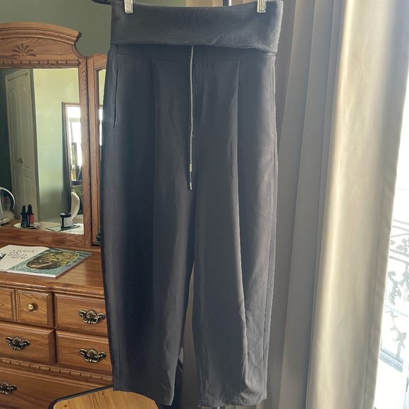Urban Outfitters Black High Folded Waist Drawstring pants - Picture 1 of 3